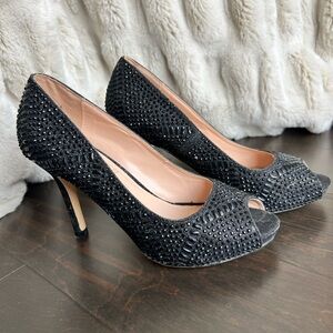 Lauren Lorraine Black Sparkling Heels